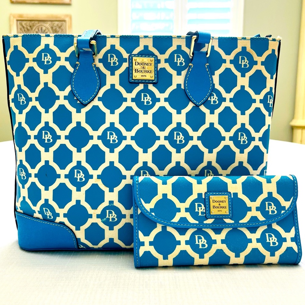 Dooney & Bourke Blue Sanibel Tote with Wallet
